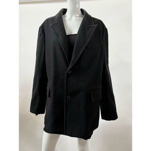 Billy Reed Womens Overcoat Black Flap Pockets Hip Length Professional USA L